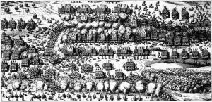 Początkowa faza bitwy pod Breitenfeld, 17 września 1631. Przedstawienie ze zbiorów muzeum Strasburga, J.E Meade, Principles of Political Economy,  1976. ISBN 0873952057.